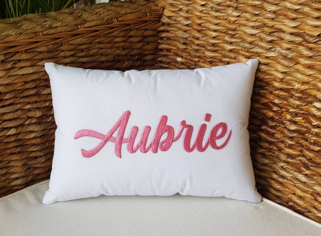 30 OFF, Personalized Name Pillow,custom Name Embroidered Pillow, Last