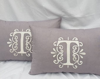 30% OFF Personalized Initial Letter Embroidered Pillow, Birthday Gift, Anniversary Gift,wedding Gift