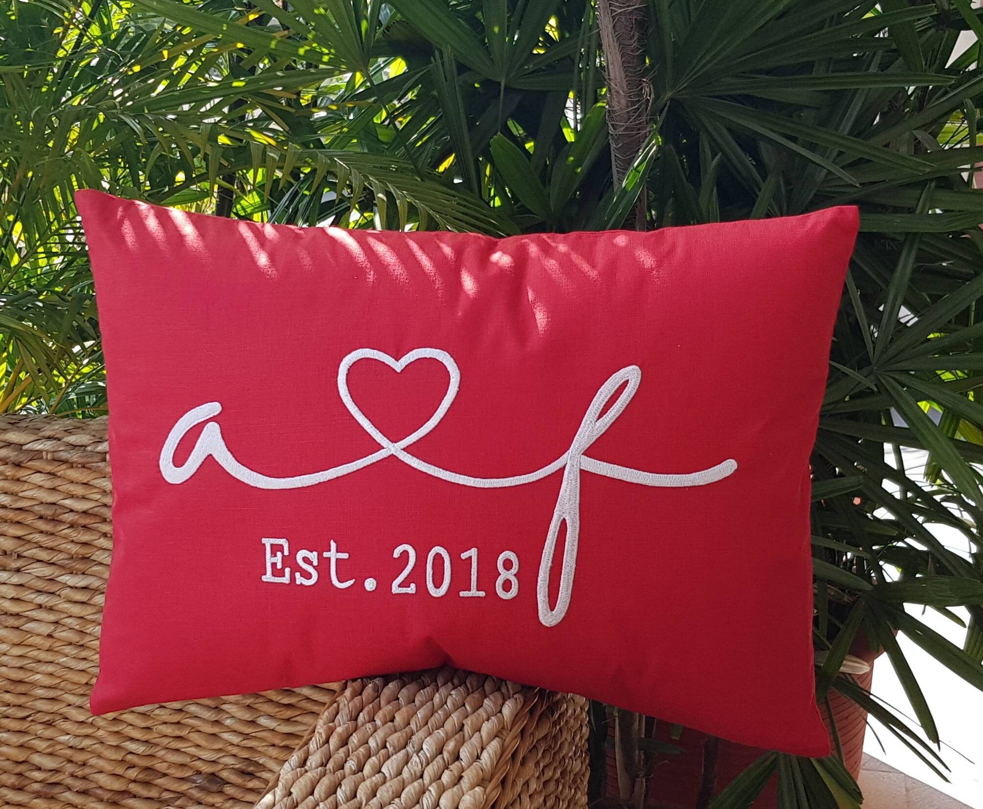30 OFF Established Date Pillow Wedding Date Pillow Bridal Etsy