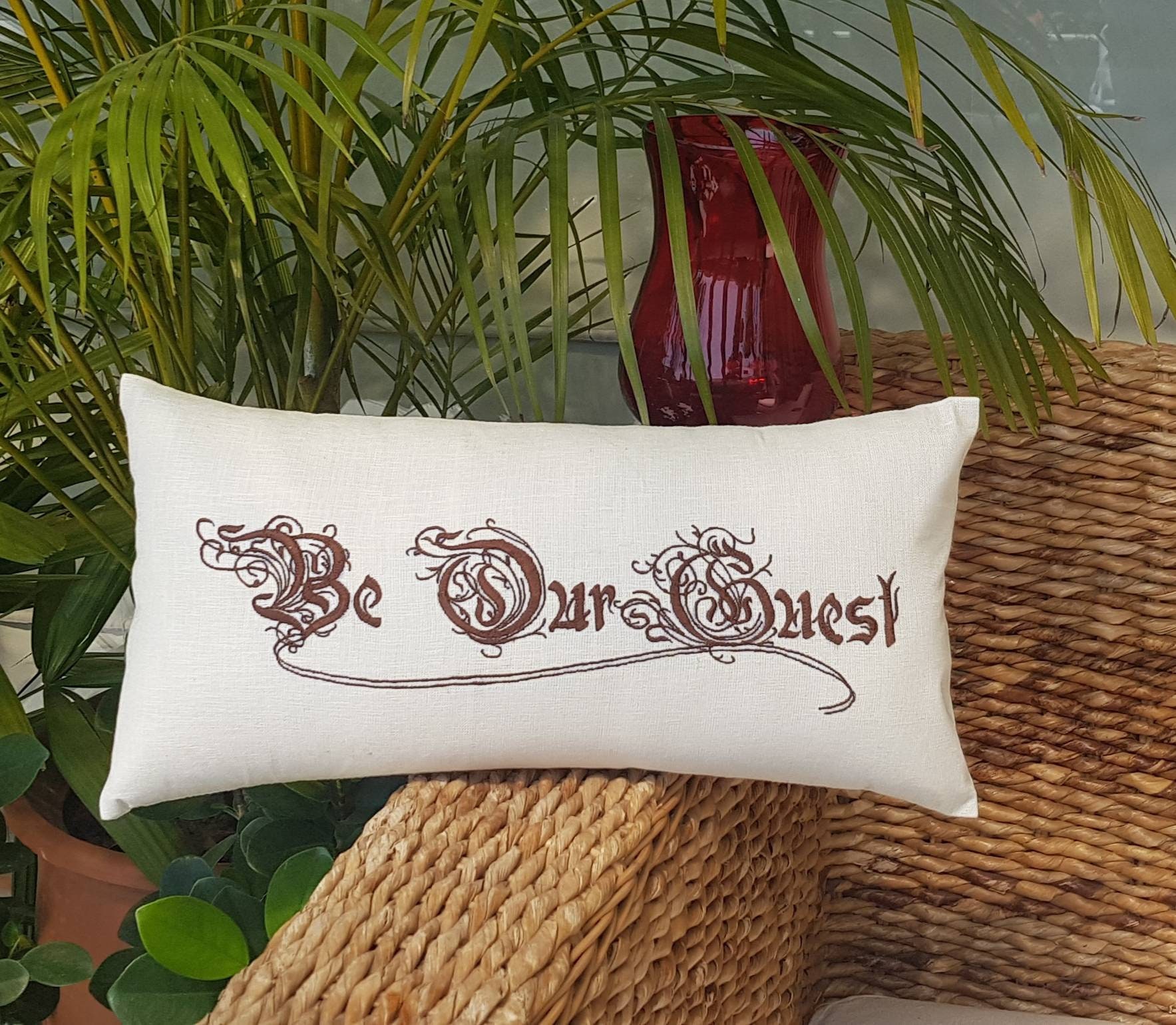 30 Sale Be Our Guest Pillow Embroidery Guest Room Pillow Etsy