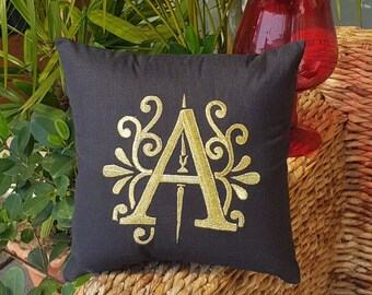 30% OFF Personalized Initial Letter Embroidered Pillow,Mother's Day Gift,Birthday Gift, Anniversary Gift,wedding Gift