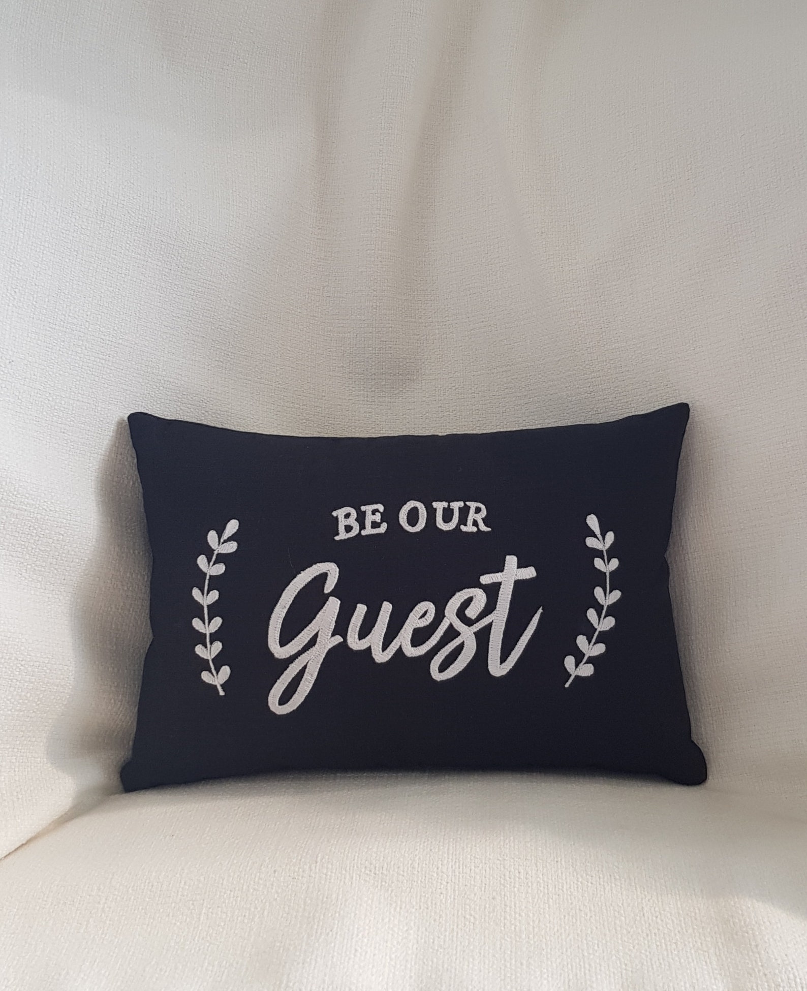 Embroidered Be Our Guest Pillow Guest Room Pillow 30 off Etsy