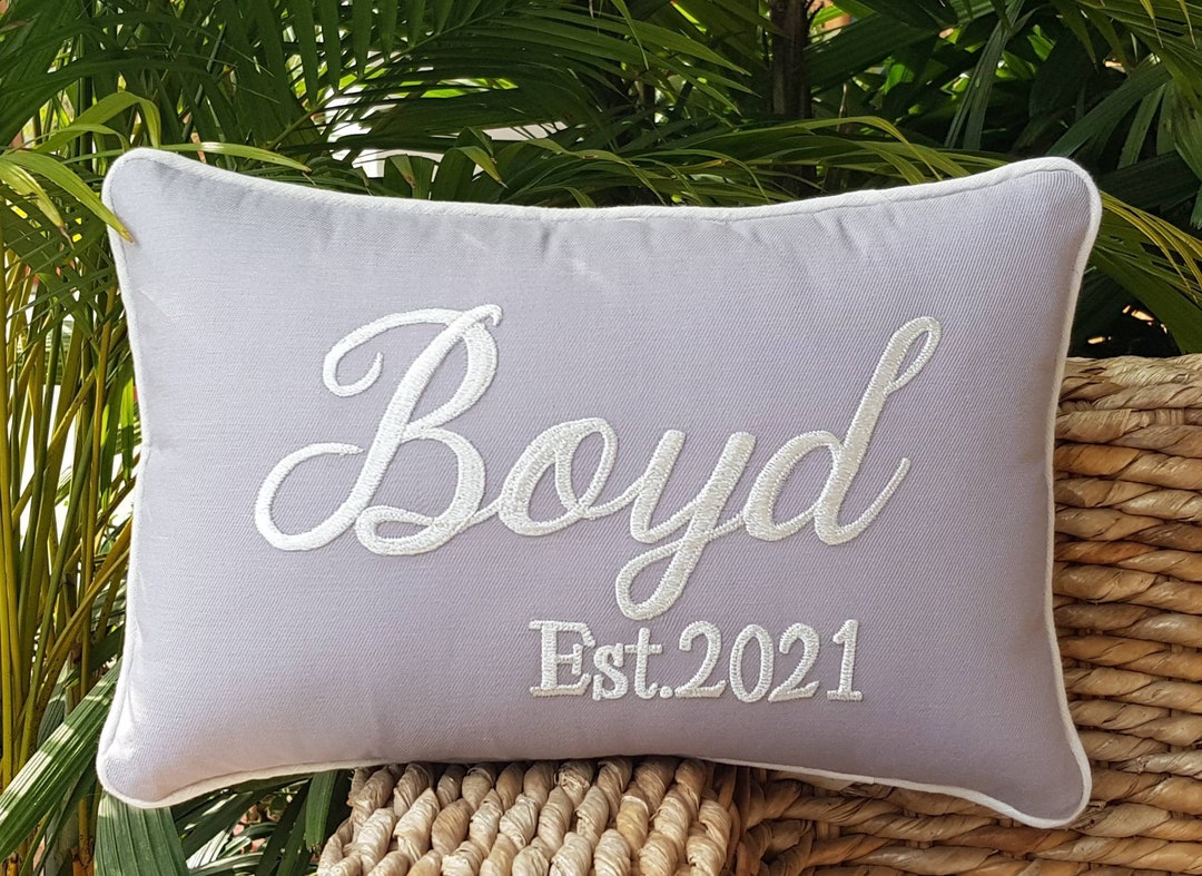 30 OFF, Personalized Name Pillow,custom Name Embroidered Pillow, Last