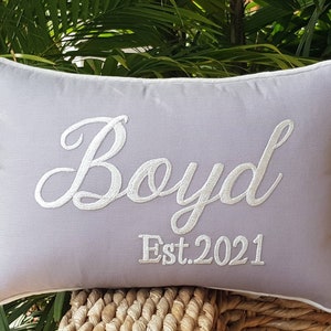 30% OFF, Personalized Name Pillow,Custom Name Embroidered Pillow, Last name Pillow, Dorm Gift, Birthday Gift, Christmas gift, wedding gift