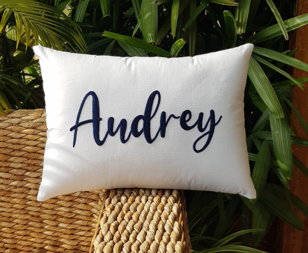 30 OFF, Personalized Name Pillow, Custom Name Embroidered Pillow, Last