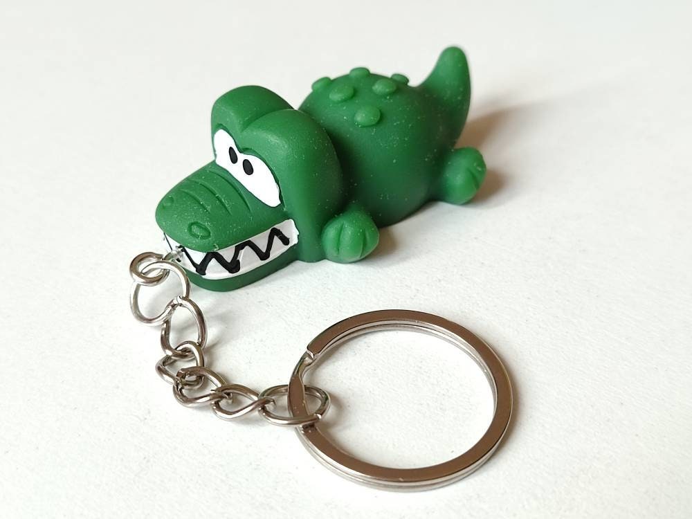 Porte-clé bonbon crocodile en résine, coloris au choix. Porte-clé