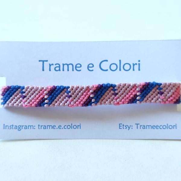 Braccialetto dell'amicizia bandiera bisessuale - bracciale lgbtq+ orgoglio bisex - segnalibro pride month unisex macrame bisexual