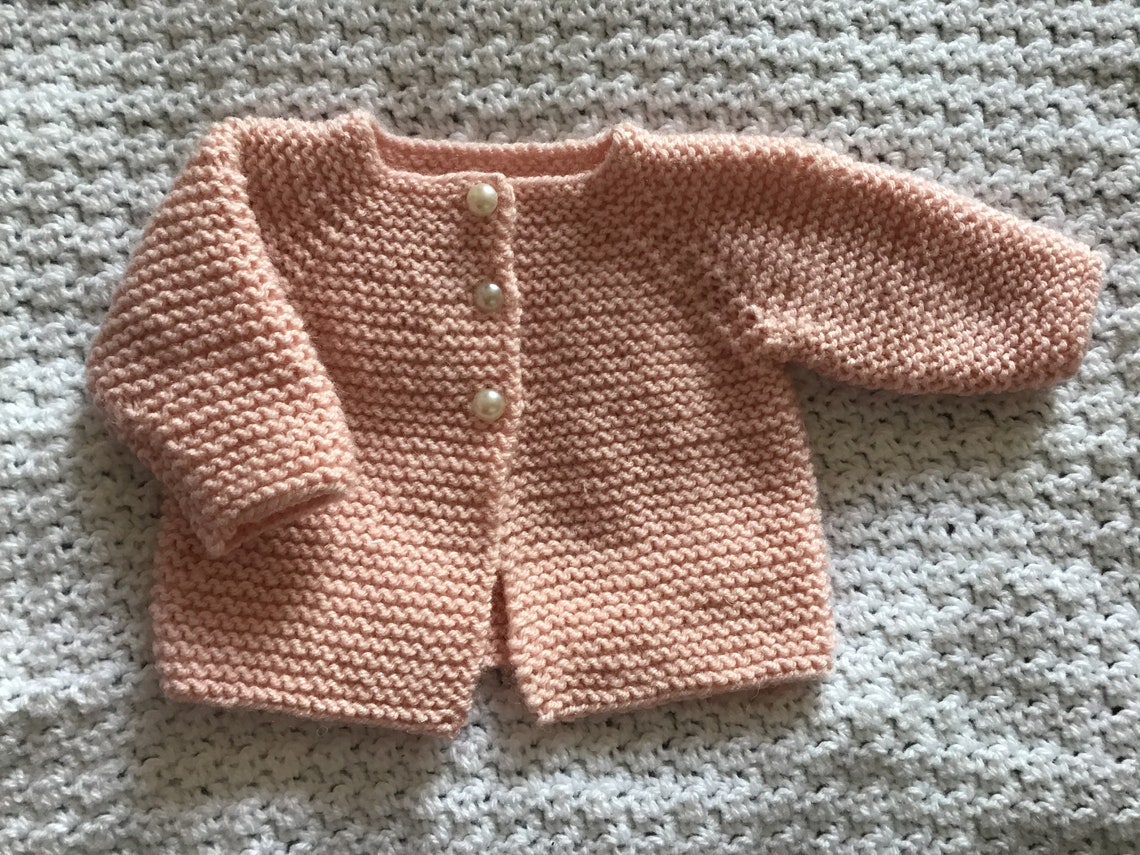 Newborn top down Baby Cardigan Knitting Pattern Etsy