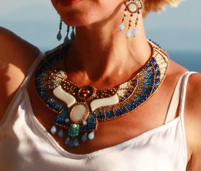 Egyptian costume/Nefertiti necklace/Egyptian collar/Egyptian Etsy