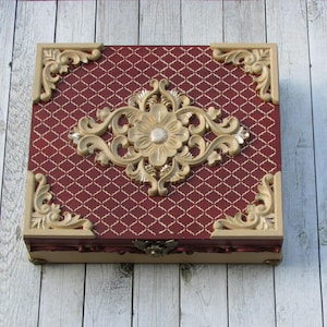 Wooden tea box, jewelry box, storage box