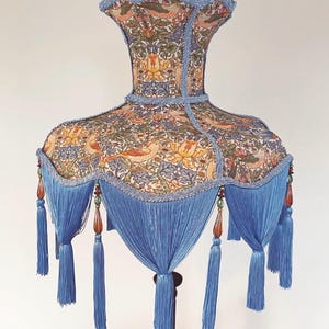 Bespoke hand crafted 16” lampshade using William Morris Strawberry thief sky