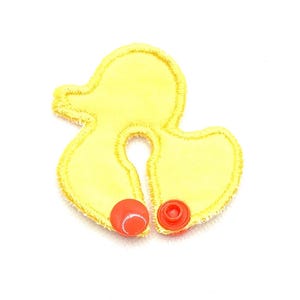 Almohadilla Duck Tubie: cubierta suave de franela amarilla para sonda G