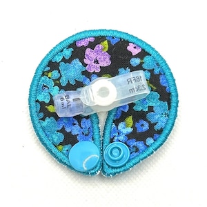 Circle tubie pad | GTube cover | peacock green blue and purple floral design fabric