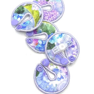 Tubie pad set of 5: Lilacs and hydrangeas, feeding tube covers
