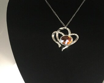 Collar de doble corazón de sublimación