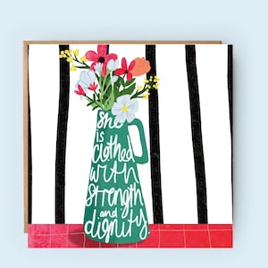 Proverbes 31 | femme de Dieu | Fête des Mères | Maman | Grand-mère | Je pense à vous | Carte chrétienne | carte postale de foi | Carte de l'église