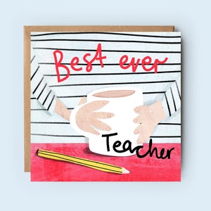 Bester Lehrer | Lehrerin | Klassenzimmer Assistent | Lernhilfe | Danke Lehrer | Danke-Karte | Schulabgänger