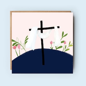Er ist auferstanden | Kalvarienberg | Kreuz | Osterkarte | Neues Leben | Christliche Karte | Glaube Karte | Kirche Karte | Jesus | für Ihn | Für Sie |