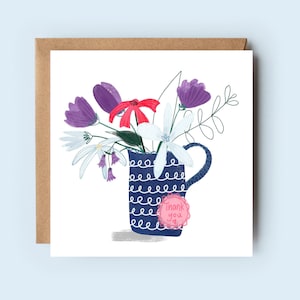 Bedankt | Bedankkaart | Boeket | Bloemen | Heel erg bedankt | Voor haar | Bloem kaart