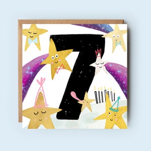 Sieben | Siebter Geburtstag | Alterskarte | Geburtstagskarte | Geburtstag Alter | Alles Gute zum Geburtstag | Zahlenkarte | Für Ihn | Für Sie | Kinder