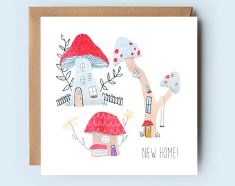 New Home | Mushroom Card | Congratulations | Moving Day | toadstools | Property Ladder | New House