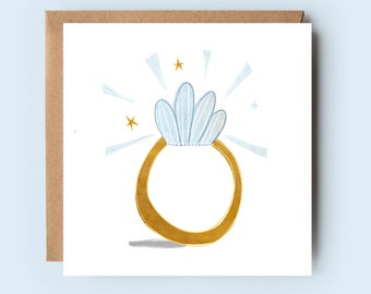 Engagement Card | Engagement Ring | Yay Card | For Him | For Her | Diamond Ring | Proposal Card | Congratulations