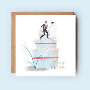 Wedding Card Wedding Cake I do Card Mr and Mrs Husband and Wife Newlyweds Congratulations Wedding Day Happy Couple Married image 1