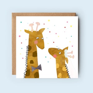 Carte de mariage | Girafes | Yay carte | Monsieur et Madame | Mari et femme | Carte de jeunes mariés | Félicitations | Jour du mariage | Couple heureux | Marié