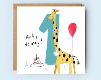 One | First Birthday | Age Card | Birthday Card | Birthday Age | Happy Birthday | Number Card | For Him | For Her | Children