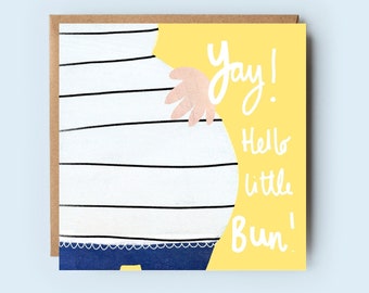 Lovely bump | Baby Bump | Bun in the Oven | Congratulations | New Baby | Pregnancy | Pregnant | Expecting| New Parents | Yay Card | For Her