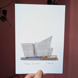 A5 Titanic Centre | Titanic | Belfast Rain | Belfast | Titanic Quarter | Northern Ireland Landmarks | Illustrated Places | Map | Home