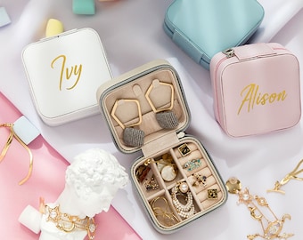 Macaron Color Small Jewelry Box/Travel Jewelry Case/Storage Case for Earring Necklace accessories /Beautiful gift for Women girls