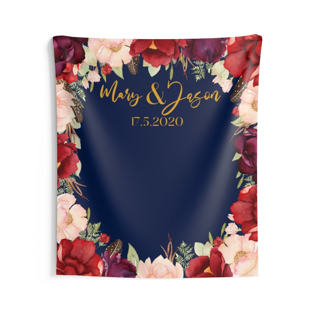 Navy Wedding Decorations Wedding Photo Backdrop Fall Wedding | Etsy