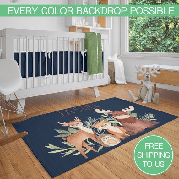 Woodland Carpet Animal Nursery Carpet Gift for Child Carpet Etsy