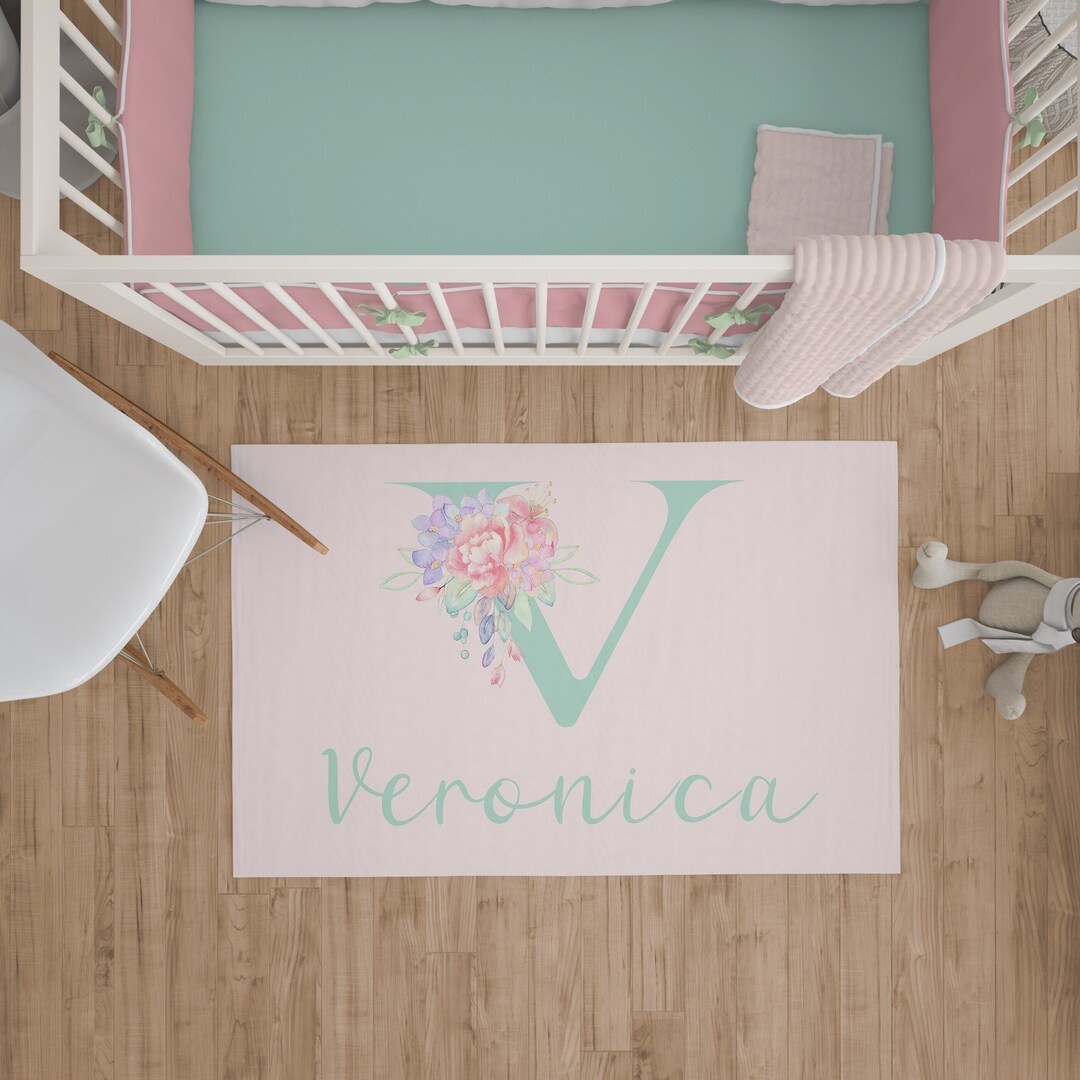 Pink Nursery Rug Pink Nursery Carpet Kids Play Rug Etsy