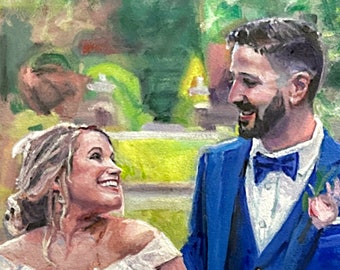 Custom Wedding Portrait from Photos (Hand Painted)