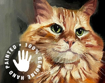 Custom Cat Portrait Painting (Hand Painted)