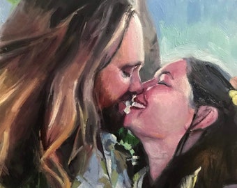 Custom Couple Portrait Painting from Photos (Hand Painted)