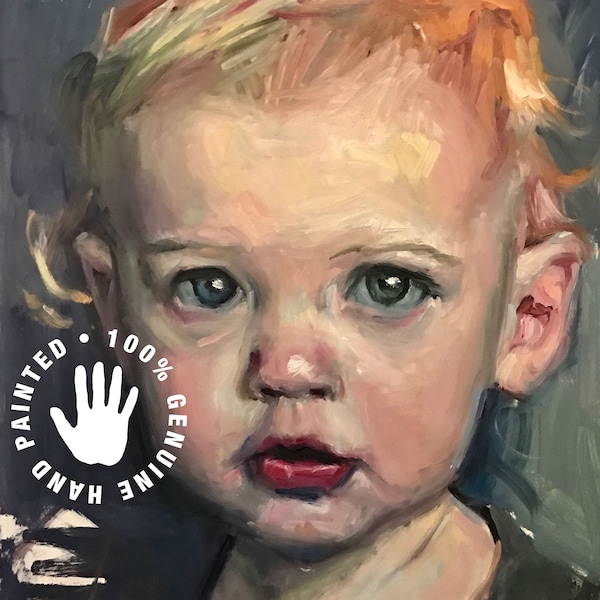 Custom Child Portrait from Photos (Hand Painted)