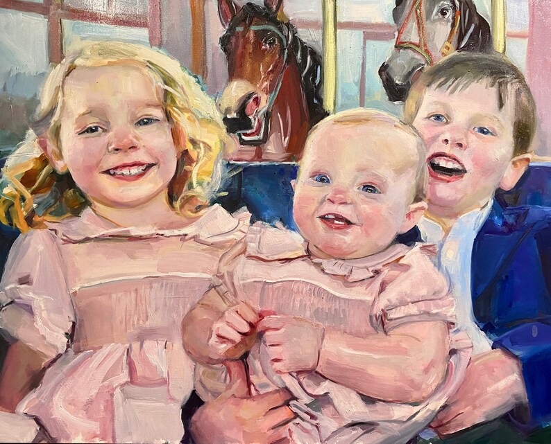 Custom Family Portrait From Photos hand Painted - Etsy