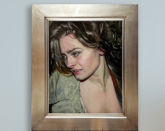 Beautiful Woman Oil Painting "Katie in the Woods" - Hand Painted Portrait