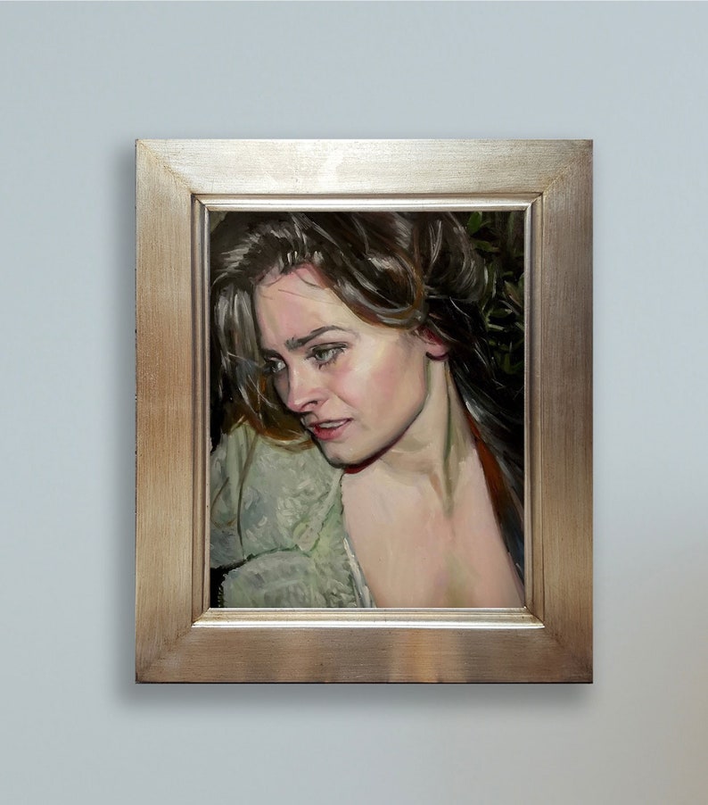 Beautiful Woman Oil Painting Katie in the Woods Hand Painted Portrait image 1