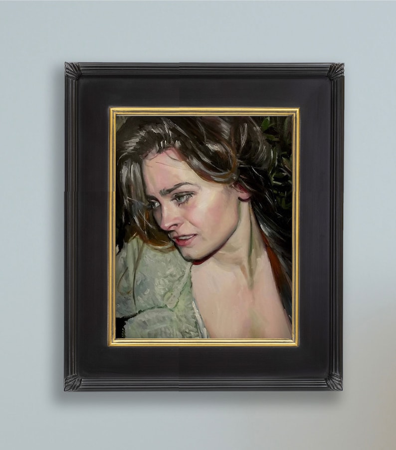 Beautiful Woman Oil Painting Katie in the Woods Hand Painted Portrait image 5