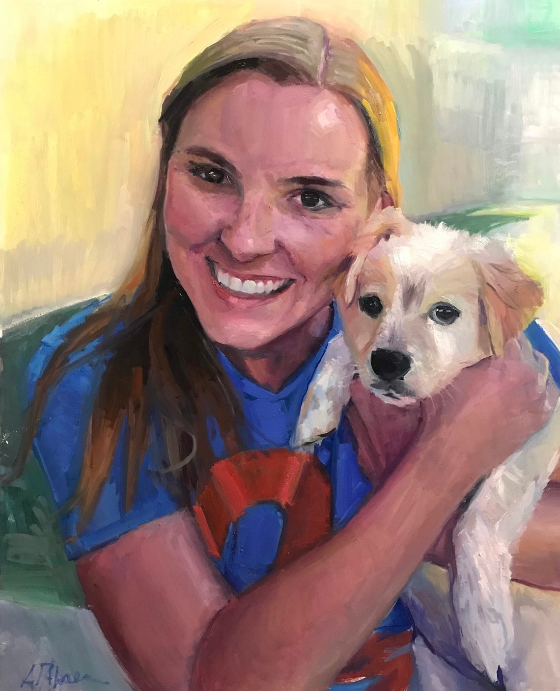 Custom Pet Portrait Painting from Photos Oil on Panel Hand Etsy