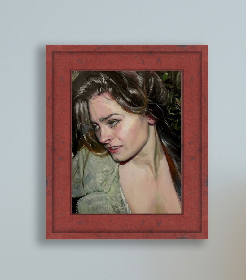 Beautiful Woman Oil Painting Katie in the Woods Hand Painted Portrait image 8