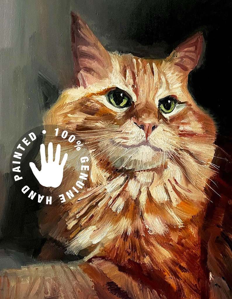 Custom Cat Portrait Painting Hand Painted image 1