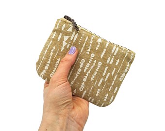 Small zippered bag | Light brown | Tampon bag coin bag