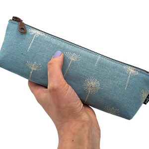 Pencil case/pen case Dandelions light blue Metal zipper image 5