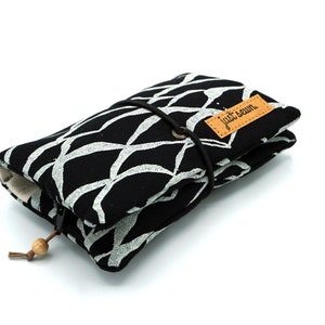 Tabaktasche/Dreherbeutel "Mountains" black & white