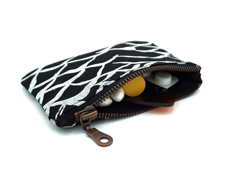 Small zippered bag Mountains Black Tampon bag coin bag image 2